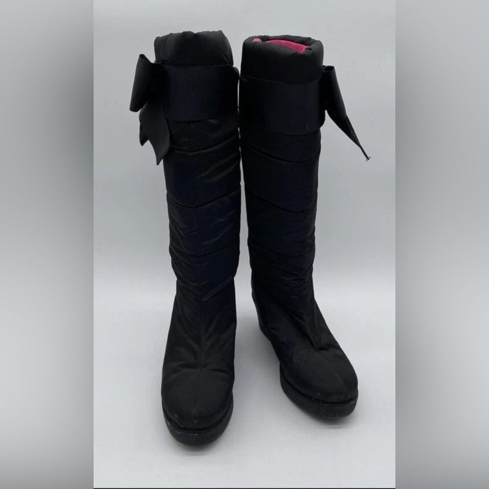 Kate Spade New York woman's Cagney black Quilted Wedge Heel snow boots